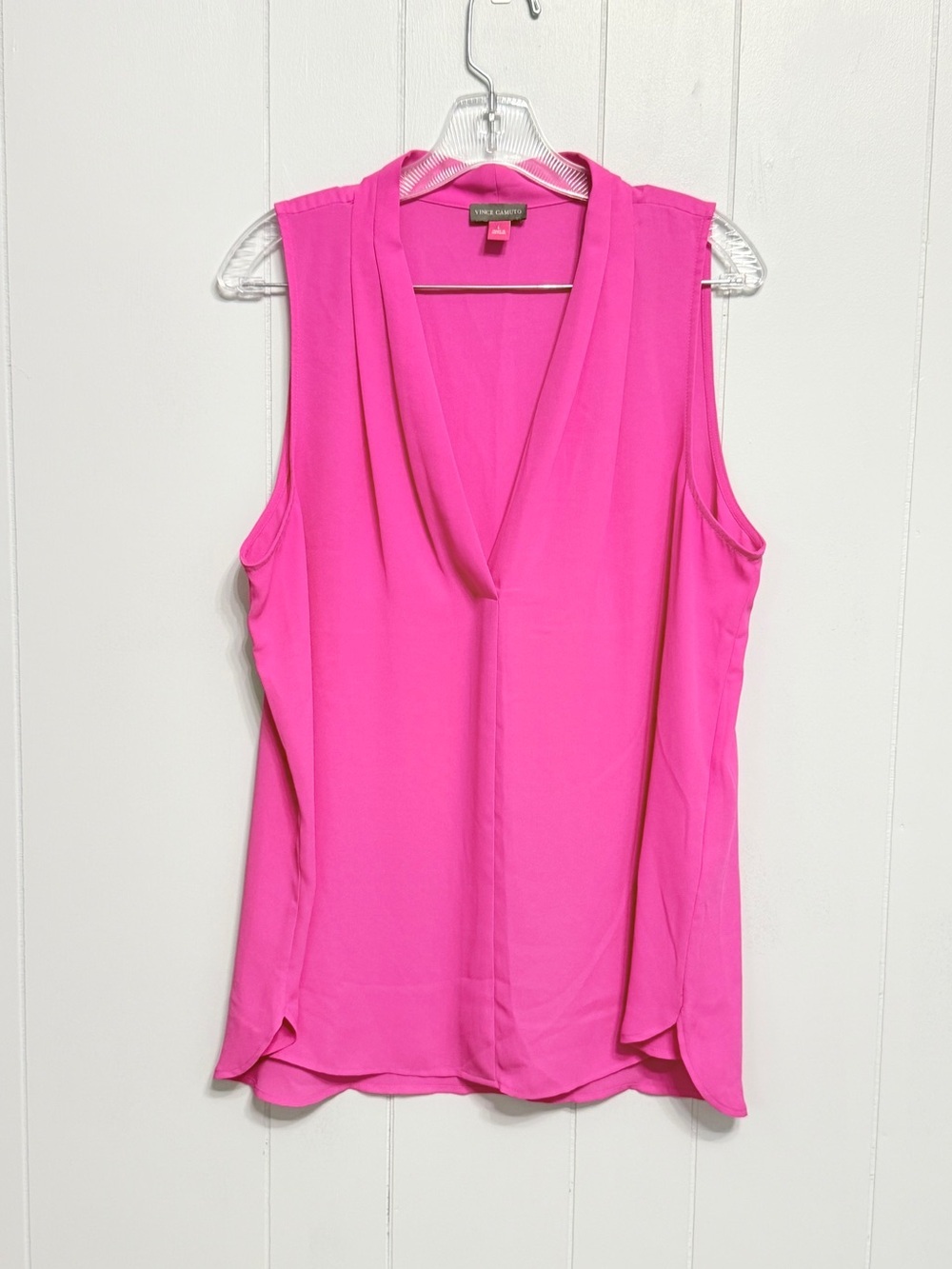 #19)  Vince Camuto Sleeveless V-Neck Blouse - Hot Pink